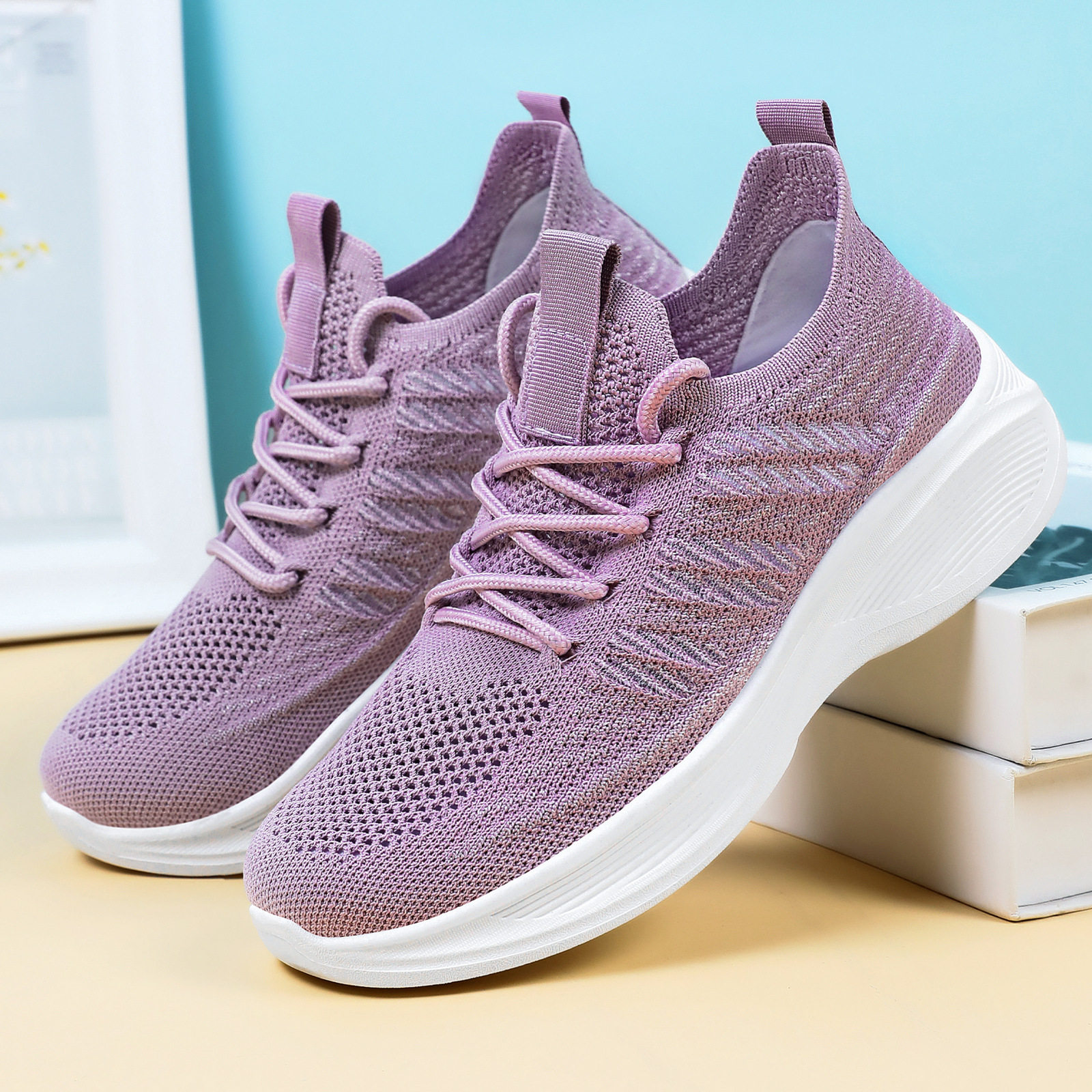 2026春夏老北京布鞋女飞织网面透气休闲鞋厚底百搭妈妈运动健步鞋,女鞋,网面鞋,淘宝优惠券,粉丝福利购,淘宝优惠卷