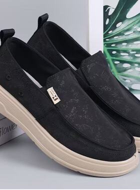 2025春秋老北京布鞋男一脚蹬中老年爸爸休闲帆布鞋防滑透气健步鞋