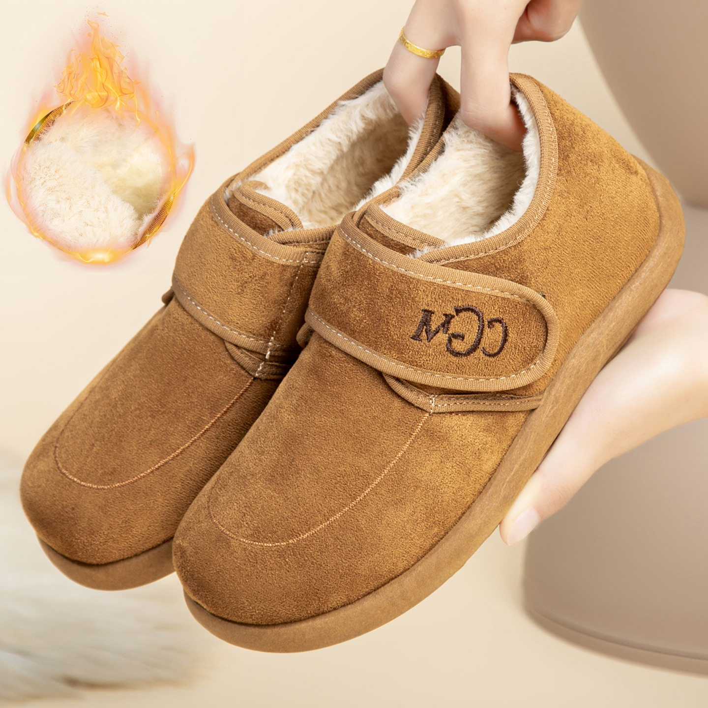 2025冬季棉鞋女加绒保暖妈妈休闲鞋软底防滑一脚蹬舒适老北京布鞋,女鞋,勃肯鞋/软木鞋,淘宝优惠券,粉丝福利购,淘宝优惠卷