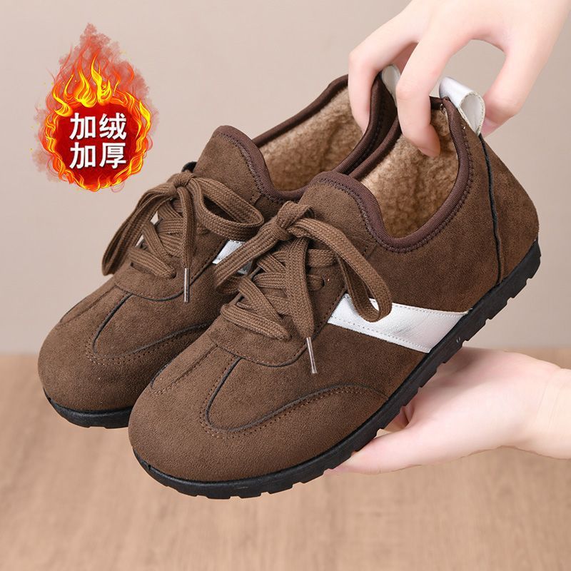 2025冬季棉鞋女加绒加厚保暖德训鞋软底防滑复古百搭休闲运动板鞋
