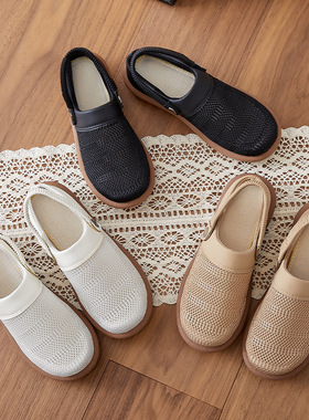 2025夏季网面透气凉鞋女一脚蹬户外休闲半拖鞋软底防滑时尚网布鞋