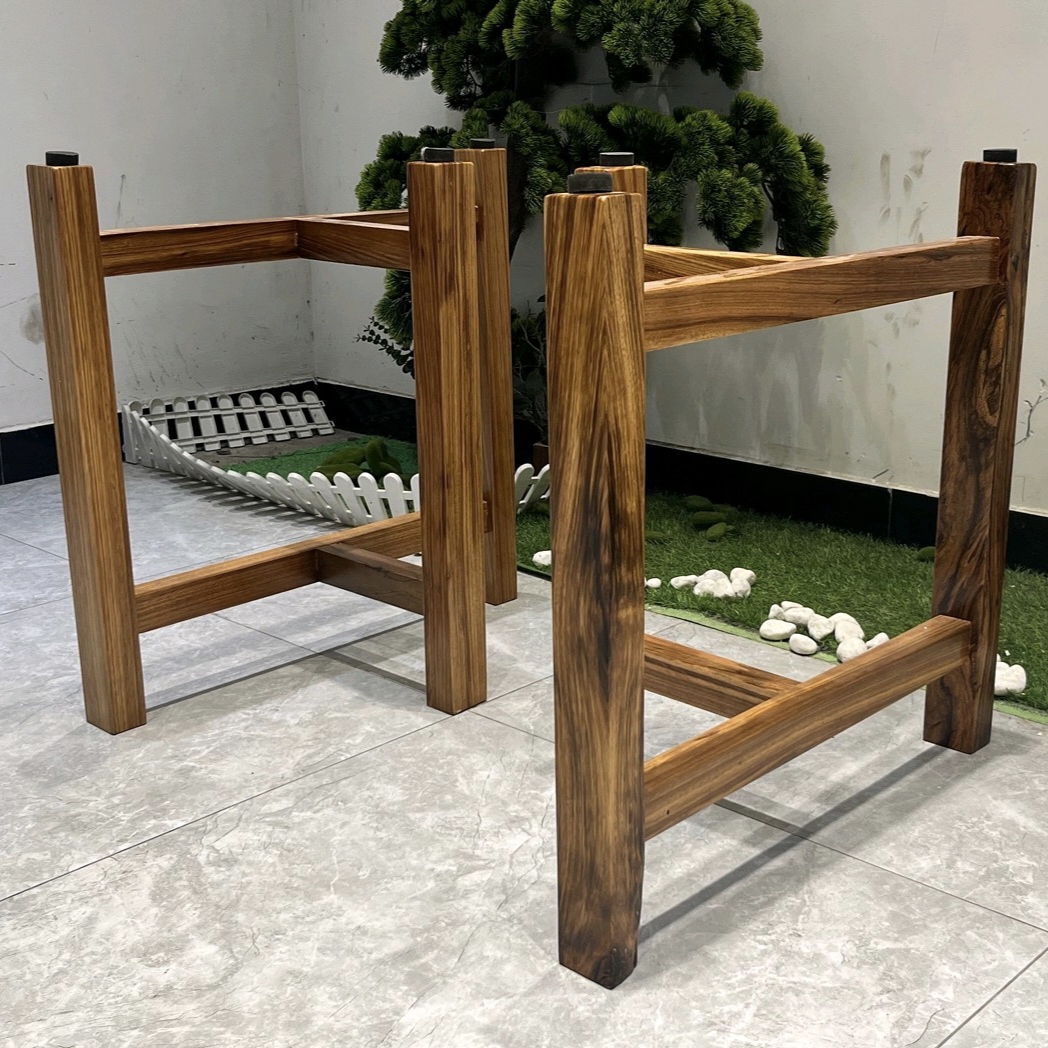 乌金木实木大板支架桌腿支架脚木质桌子脚架原木茶桌非洲柚木脚架