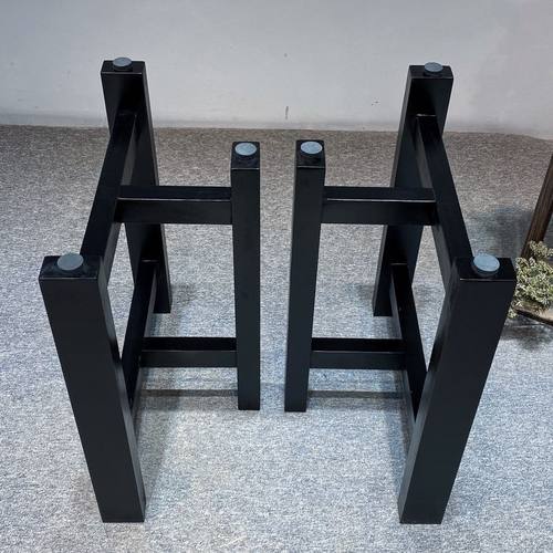 黑檀木色桌子腿实木大板支架桌腿大理石桌脚木质桌子岩板脚架原木