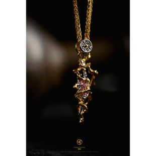 三诚为金「宙斯之刃」22k金吊坠时尚复古文玩配饰