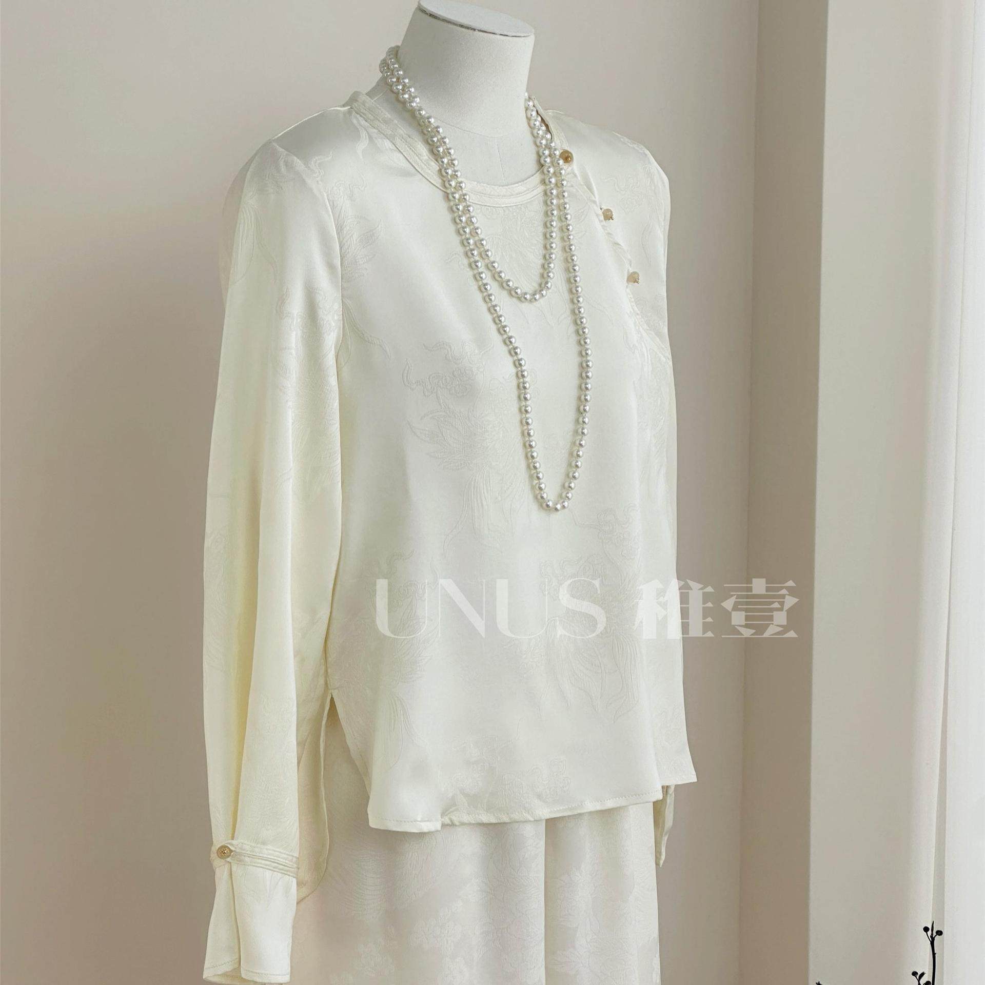 UNUS稚壹 新中式国风提花衬衫女圆领上衣禅意茶服女百搭新款小衫,女装/女士精品,衬衫,淘宝优惠券,粉丝福利购,淘宝优惠卷