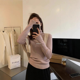 Hers一勺甜秋冬简约风基础款羊绒百搭修身保暖高领针织衫女8855