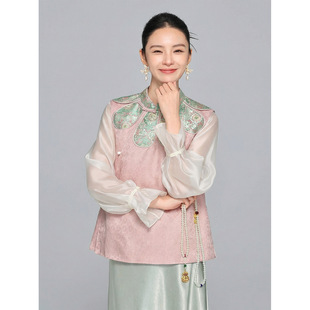 【知合堂】新中式立领花瓣边设计感马甲女2026春季新款国风坎肩背