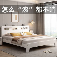 实木床现代简约1.8米欧式主卧双人床出租房用1.5米工厂直销单人床