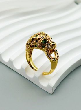 中古Vintage铜镀真金蜡镶彩锆卡