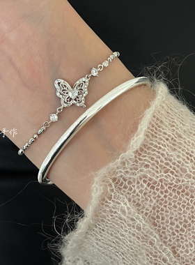 一十七手作超闪锆石蝴蝶纯银手链