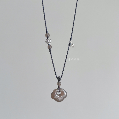 天然紫玉髓新中式如意纯银项链