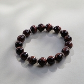 羲和 原创设计天然闪电纹红虎眼手链清迈手工银