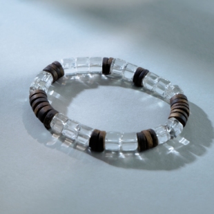 【和光同尘2.0】天然净体白水晶天然奇楠沉香切片