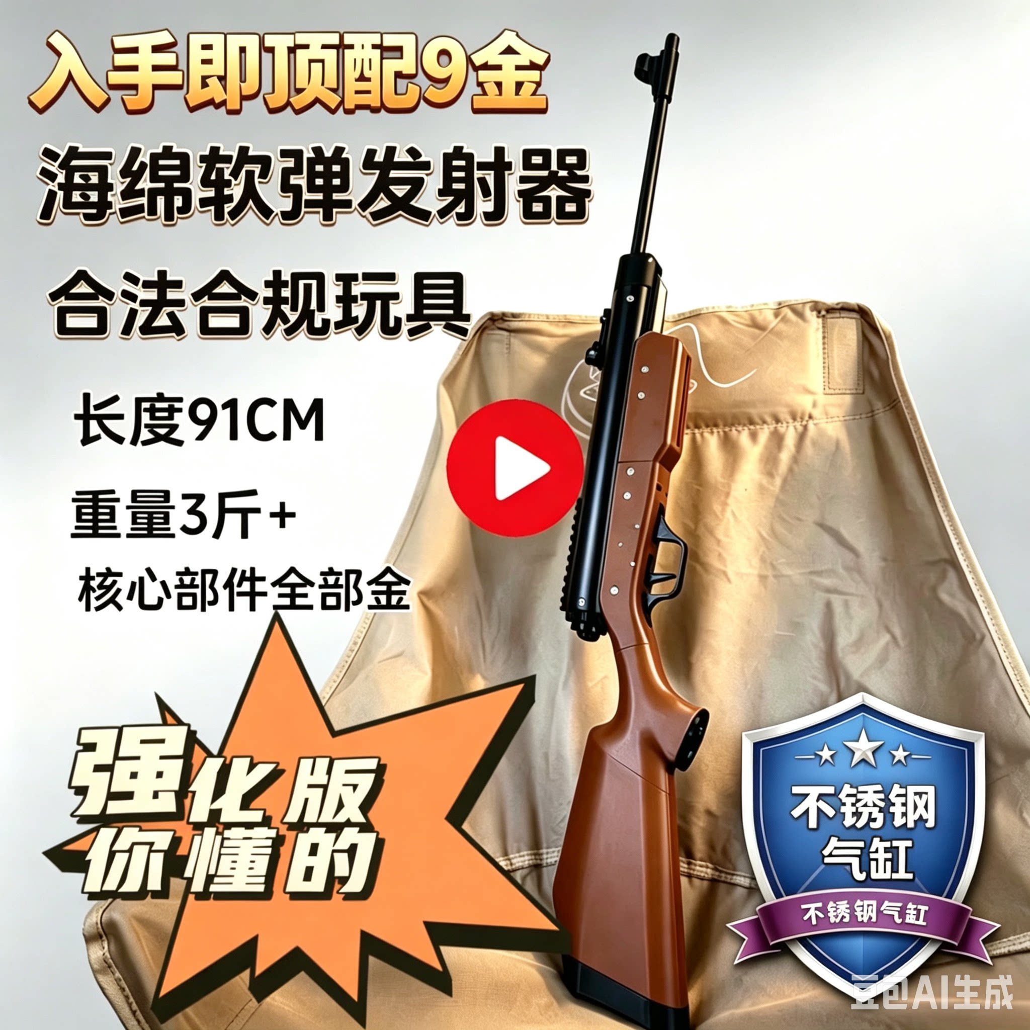 经典b2中折海绵软弹B2发射器成人解压玩具合法合规创意生日礼物