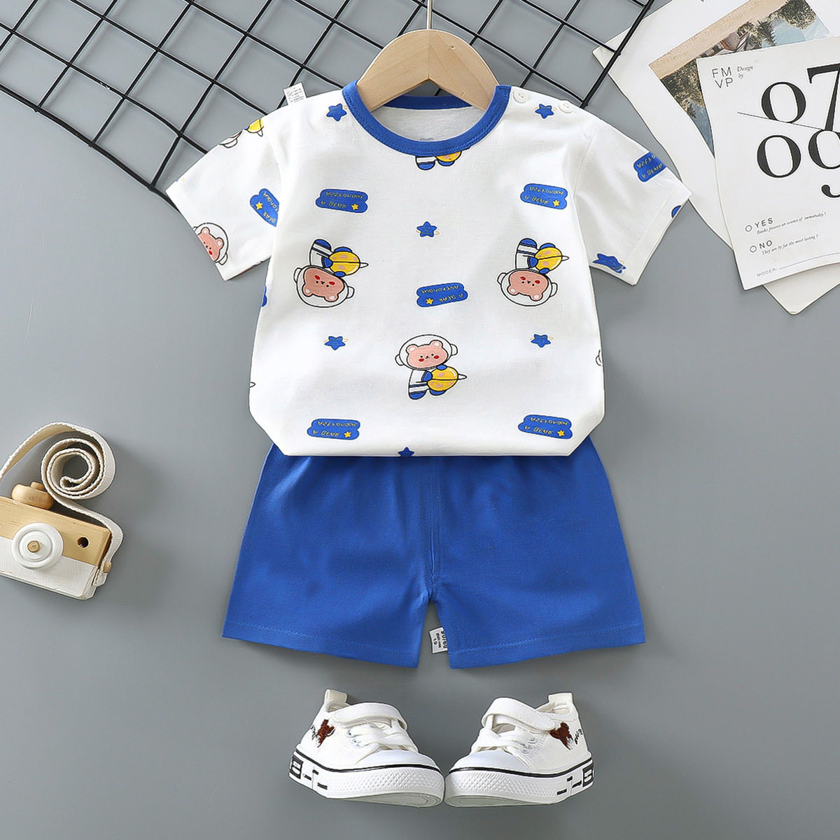 儿童短袖套装纯棉夏季男童夏装服装韩版宝宝衣服女童t恤童装