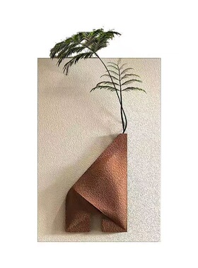 现代简约绿植玄关装饰画木雕立体砂岩壁画走廊过道挂画
