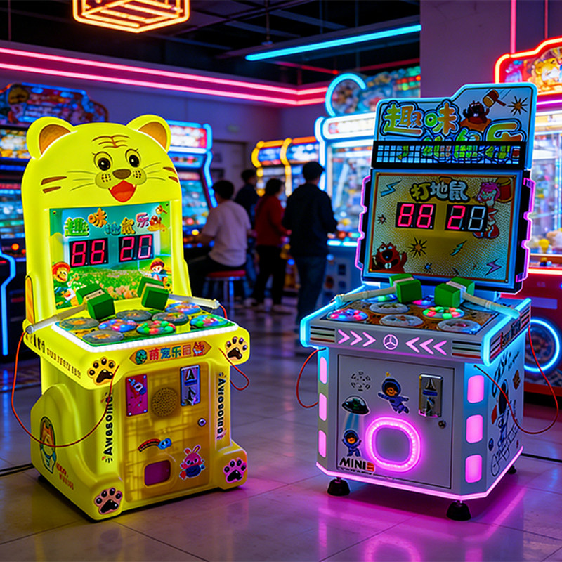 新款投币打地鼠机游戏机商用双人锤子敲打游艺设备电玩城商场投放