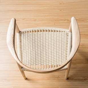 木肯尼藤编白蜡扶手家用椅奢轻餐椅肯尼迪书桌编创实木桌椅扶手椅
