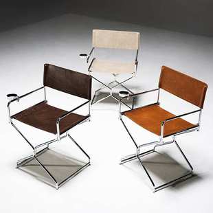 营造空间油蜡布极简金属餐椅小户型可折叠餐椅不占地方家用靠背H&