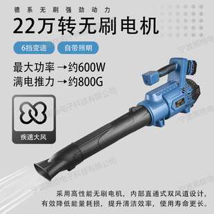 黑格暴力风扇工业级暴风机超大功率前灯照明吹叶吹雪鼓风除尘电池