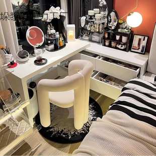 【收藏】奶油梳妆北欧网红化妆设计师美甲店餐椅家用卧室靠背
