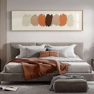 温存 现代简约卧室装饰画几何线条抽象北欧床头挂画民宿橙色壁画