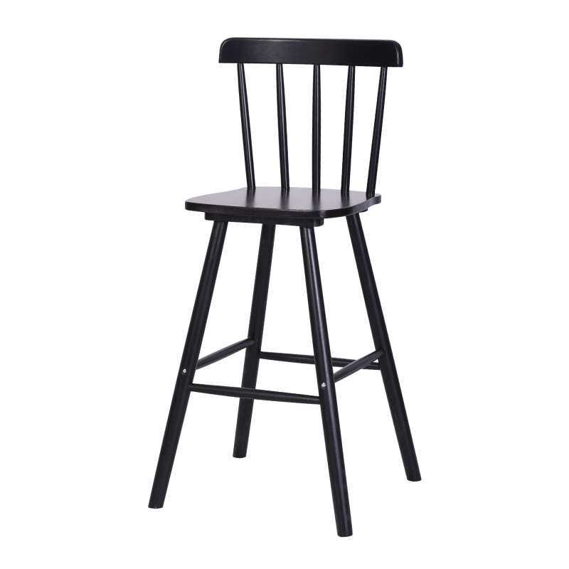 A6T温莎吧椅北欧实木吧台椅家用高脚凳现代简约吧台凳酒吧靠背木
