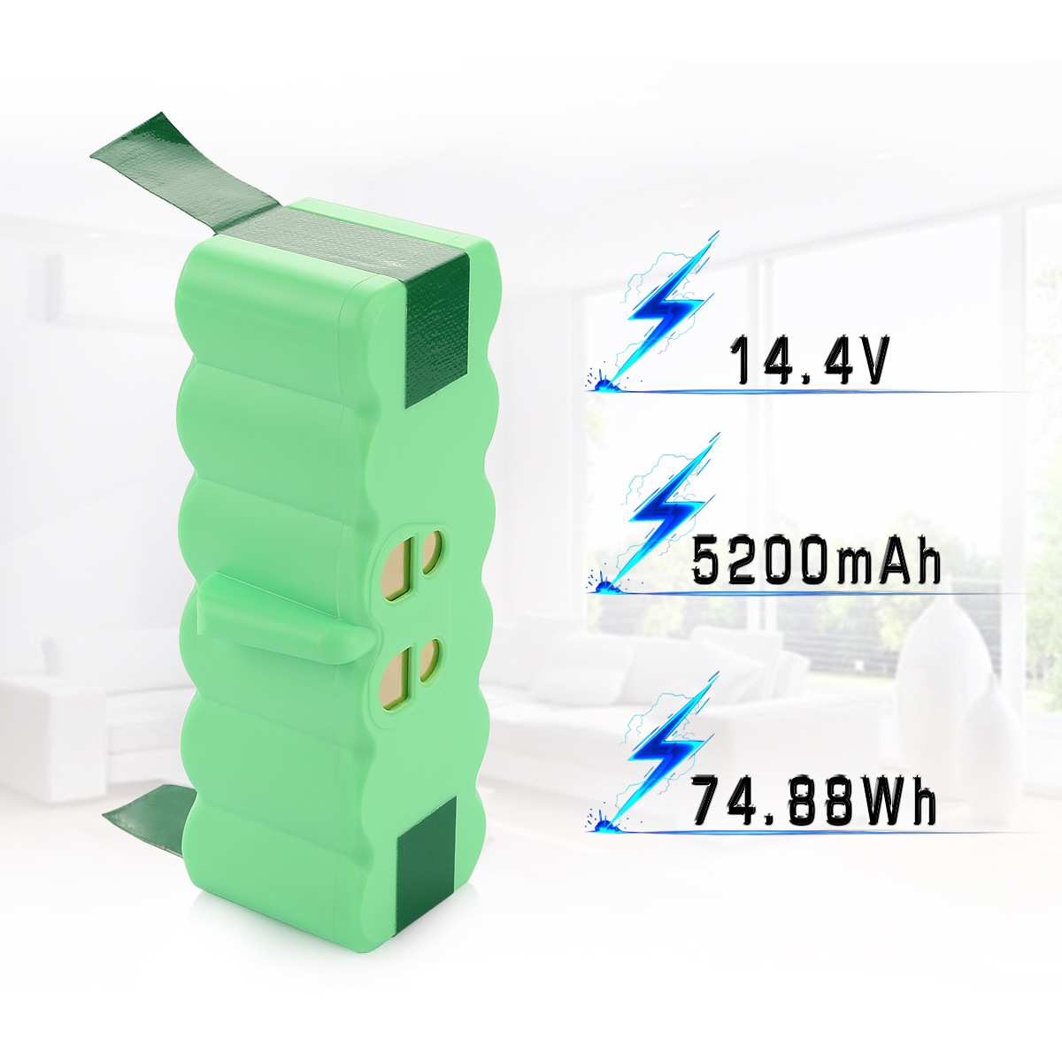 适用Irobot Roomba 5/6/7/8/9系列14.4V 5200mAh扫地机动力锂电池