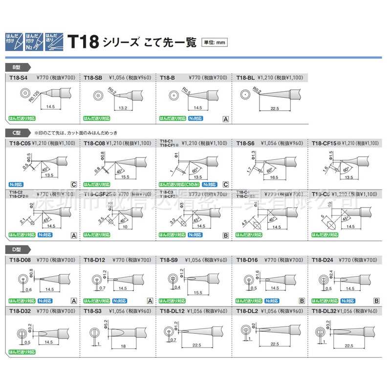 日本HAKKO白光原装烙铁手柄配件T18-D08 12 16 24 32 L12 32 S3 9