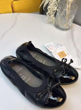 GEOX专柜正品会呼吸的鞋黑色儿童牛皮单鞋J11B0F 2/1