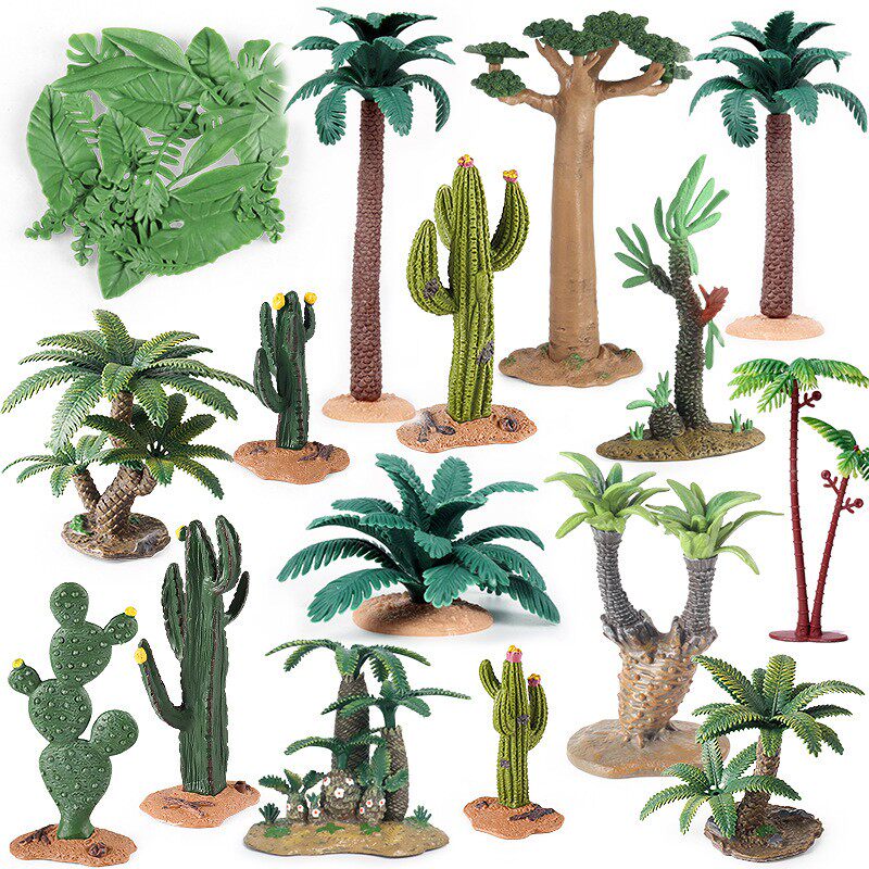 沙漠仿真仙人掌猴面包树苹果树假山微景观沙盘精品店摆件树木模型