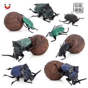 仿真昆虫野生动物模型蜣螂甲虫屎壳郎推屎儿童认知玩具
