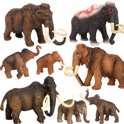 儿童认知玩具仿真野生动物模型长毛象猛犸象摆件套装史前生物礼物