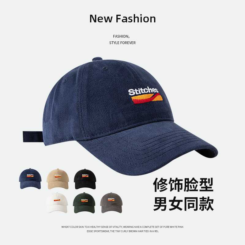 韩版夏款情侣帽大头围鸭舌帽女软