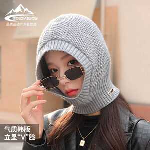 新款冬季南极绒针织帽女士户外加