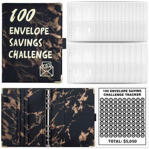 100EnvelopeChallenge 情侣100天挑战存钱本活页储蓄本手账笔记本