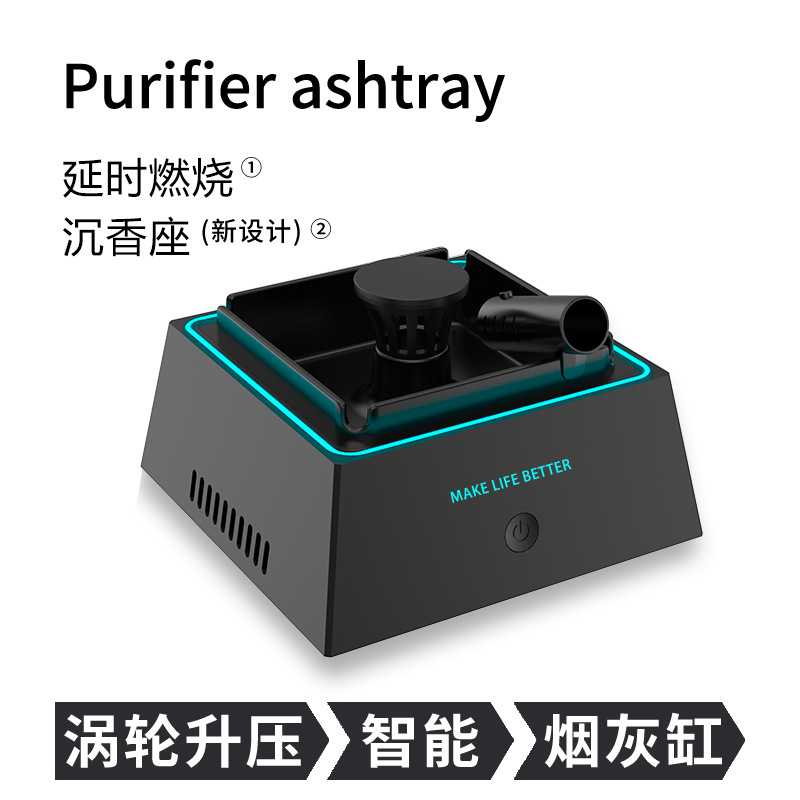 新款智能烟灰缸家用创意小型防烟