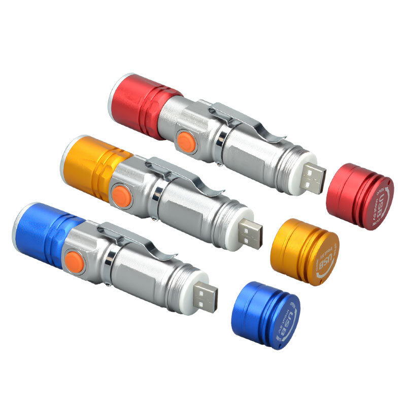 W515 LED强光手电筒818高亮T6变焦内置锂电池USB充电迷你跨境优品