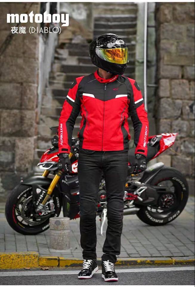 motoboy摩托车骑行服套装男冬季防水保暖机车赛车服防摔夹克四季