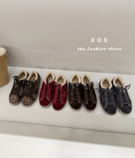 EOS25188 女百搭平底板鞋 2秋冬加绒星星鞋 脏脏鞋 保暖棉鞋 韩版