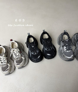 Eos25139-1女鞋2025年秋新款百搭休闲厚底增高运动鞋透气老爹鞋女