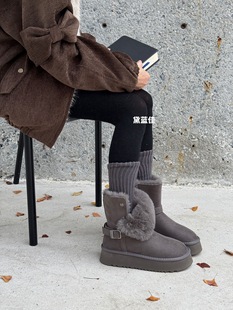 雪地靴女新款 洋气两穿毛毛厚底加厚时尚 002 保暖皮带扣棉靴 656