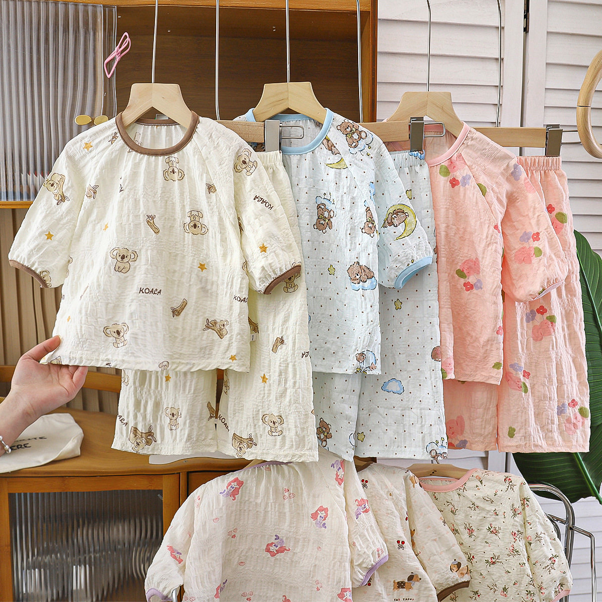 儿童睡衣套装夏季薄款女宝宝可爱家居服套装