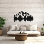 高山森林金属剪影铁艺挂件山林墙艺壁画用于客厅背景墙饰玄关餐厅