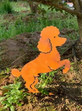 金属泰迪狗狗插牌户外庭院造景园艺花园氛围感摆件动物造型装饰品