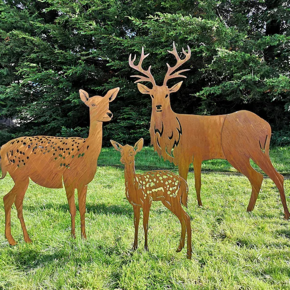 大型鹿雕塑做旧的金属驯鹿剪影户外花园草坪装饰农场园林动物摆件,家居饰品,户外/庭院摆件,淘宝优惠券,粉丝福利购,淘宝优惠卷