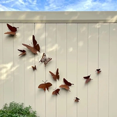 户外花园围栏铁艺创意庭院装 12件套乡村风格 金属蝴蝶墙艺术套装 饰