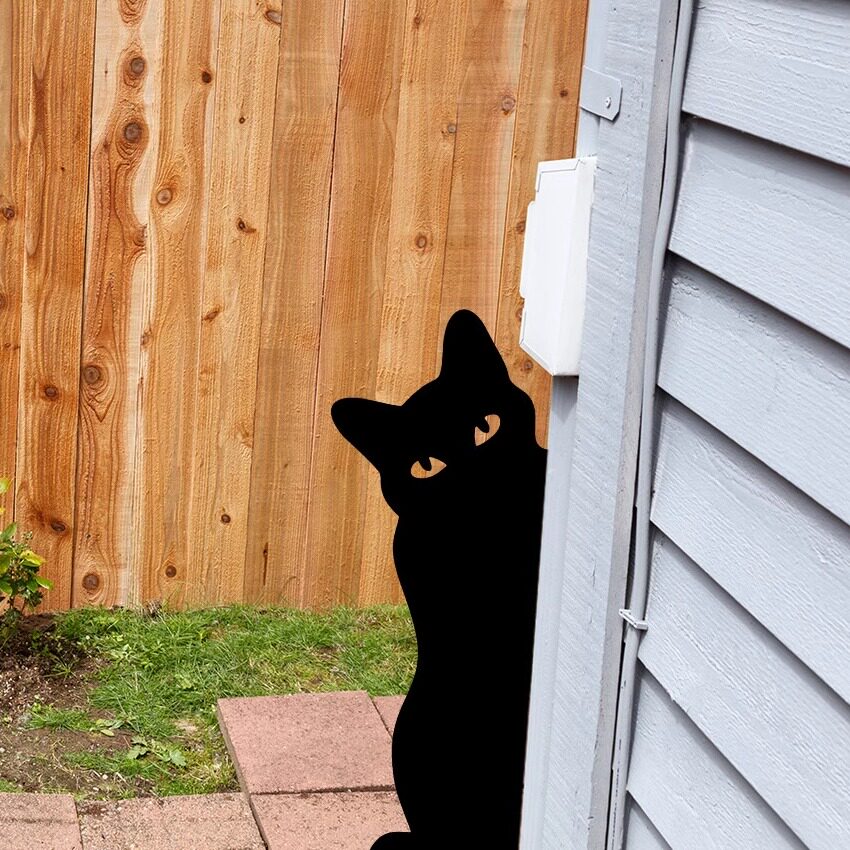 站立侧身神秘的小猫户外树桩篱笆装饰金属猫咪摆件创意动物树插,家居饰品,户外/庭院摆件,淘宝优惠券,粉丝福利购,淘宝优惠卷