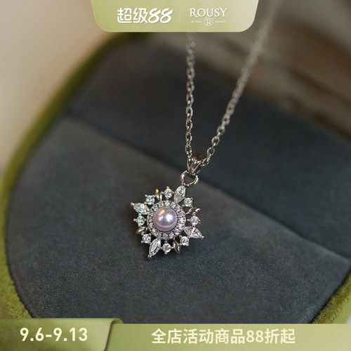 小众轻奢银饰女项链淡水珍珠