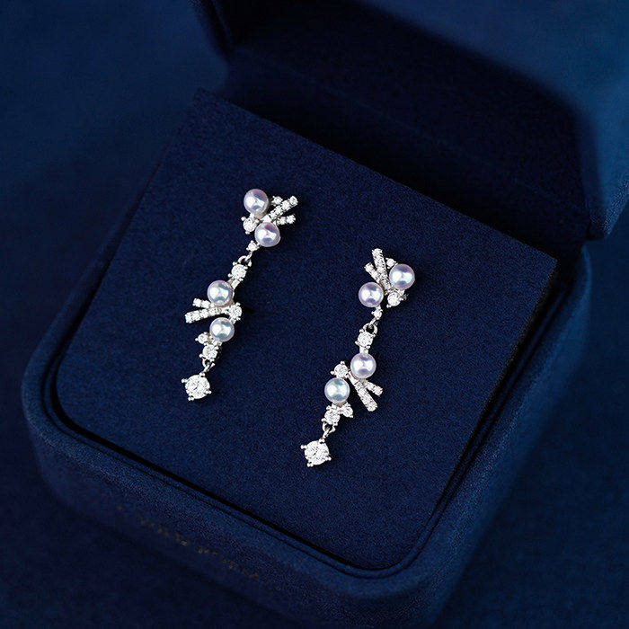 《樱落》轻奢线&bull;原创设计天然极光珍珠复古高级感耳钉耳环女气质